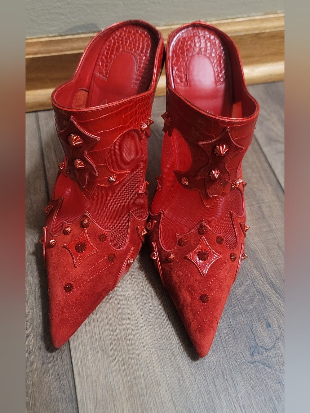 Christian Louboutin Mulatiag 100 spiked Stud Mule Slide Heels EU 39